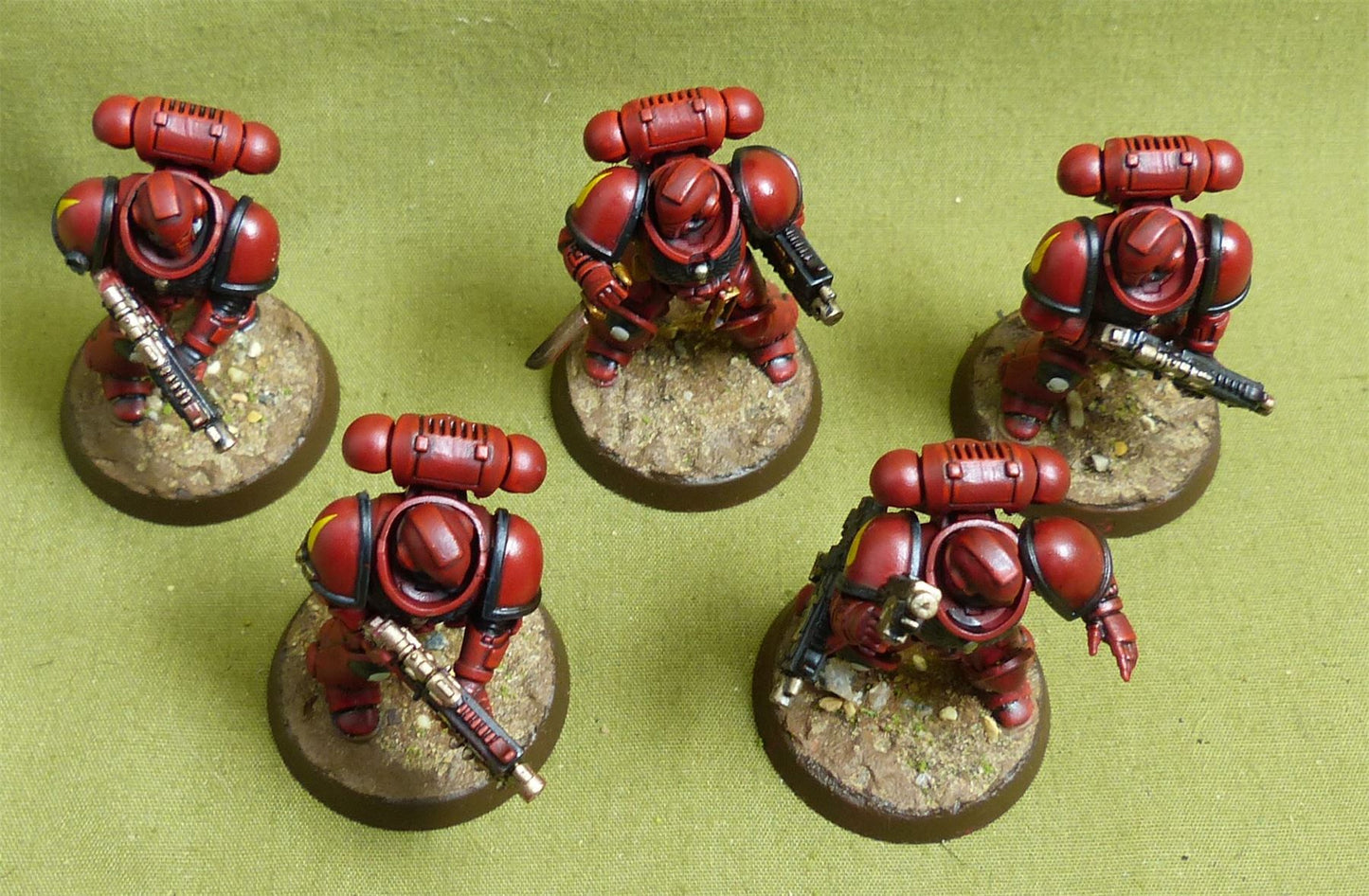 Intercessor Squad set of 5 painted - Blood Angels - Warhammer 40K #5C