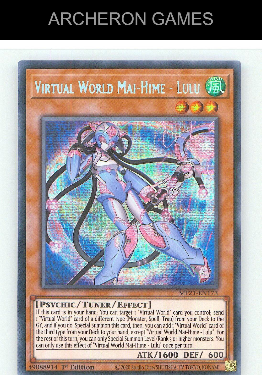 Virtual World Mai-Hime - Lulu Prismatic Secret Rare YUGIOH Card 1st Edition