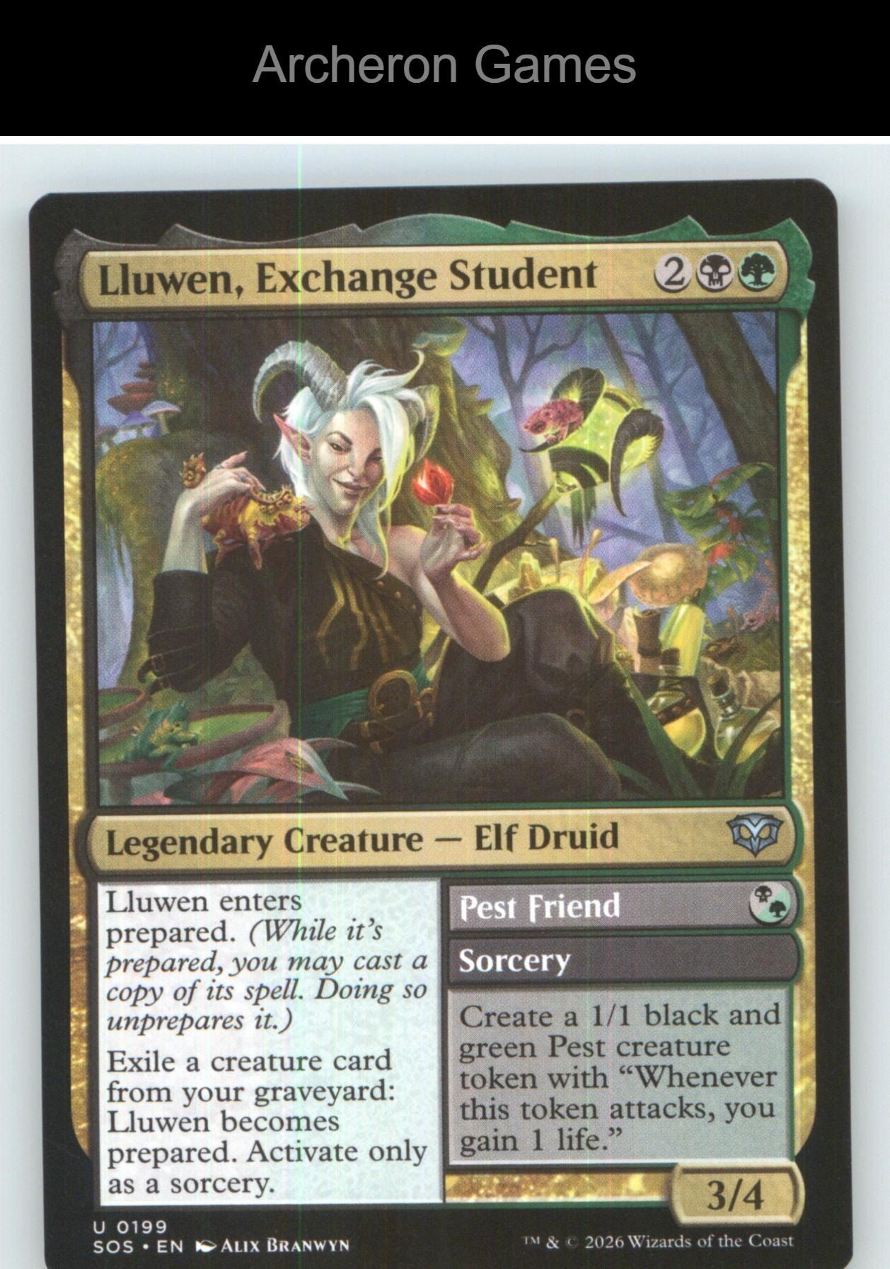 Lluwen, Exchange Student SOS 199 UC MTG Card NM/EX+