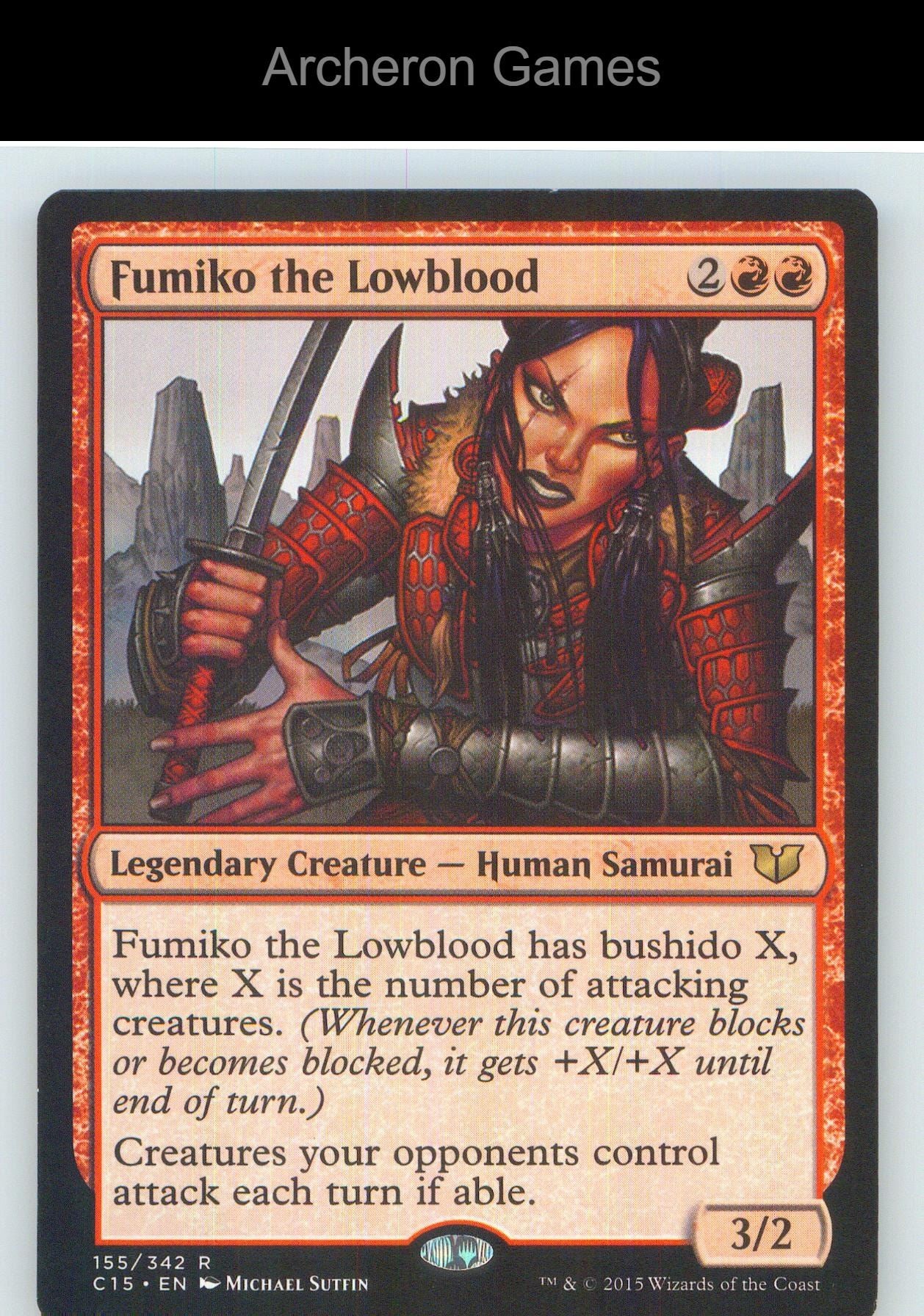 Fumiko the Lowblood C15 155 R MTG Card NM/EX+