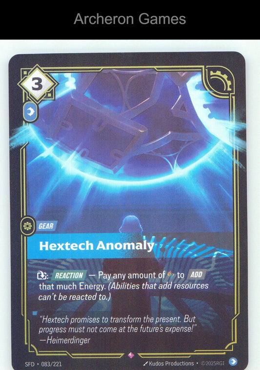 Hextech Anomaly SFD 083/221 R Spiritforged Riftbound Card Foil
