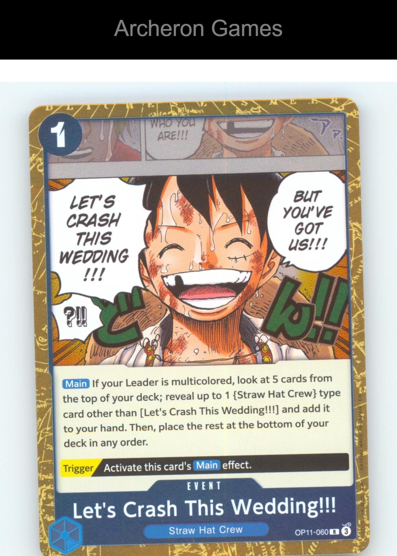 Let's Crash This Wedding!!! OP11-060 R One Piece Card NM/EX+ Foil