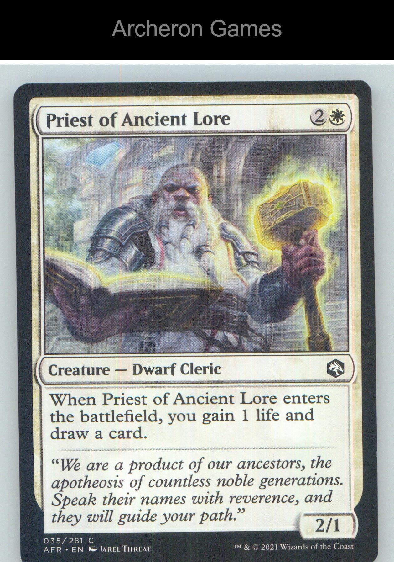 Priest of Ancient Lore AFR 35 C MTG Card NM/EX+