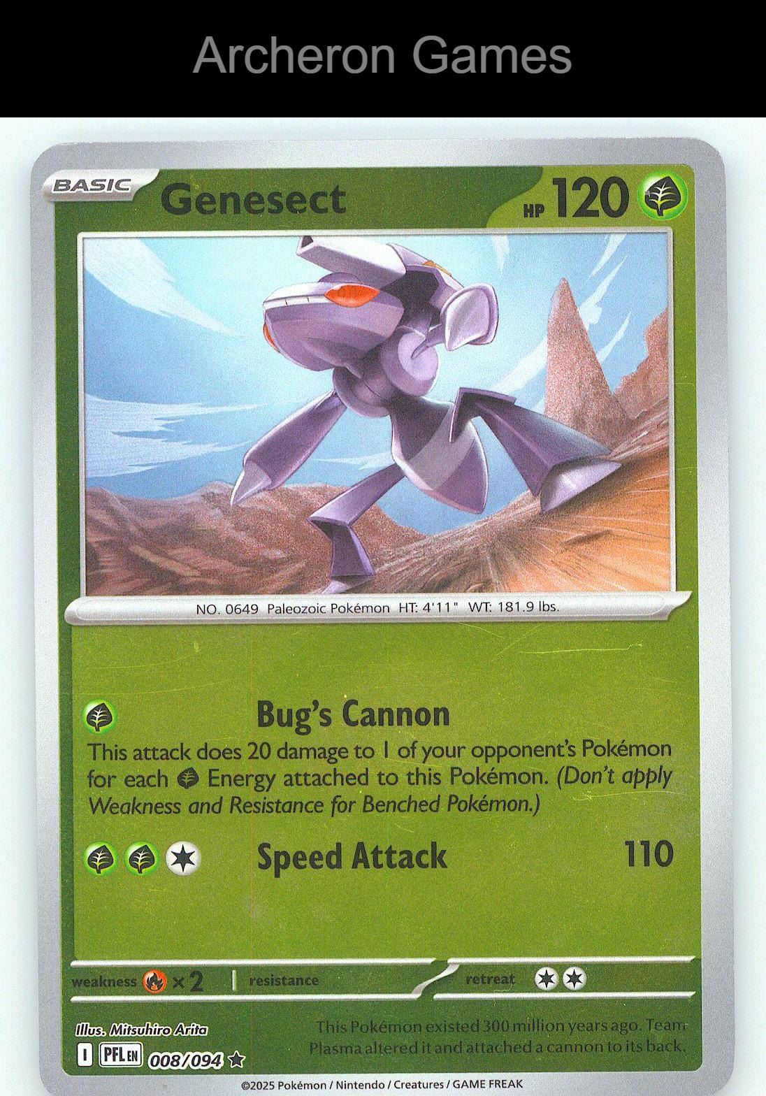 Pokemon Card Genesect PFL 008/094 R Phantasmal Flames Reverse Holo