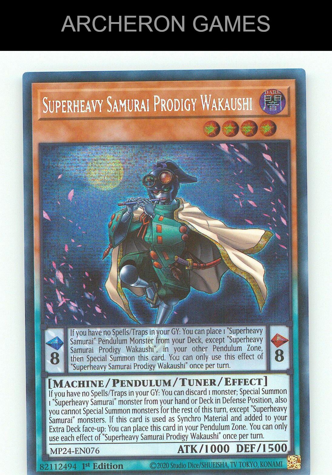 Superheavy Samurai Prodigy Wakaushi SEC YUGIOH Card