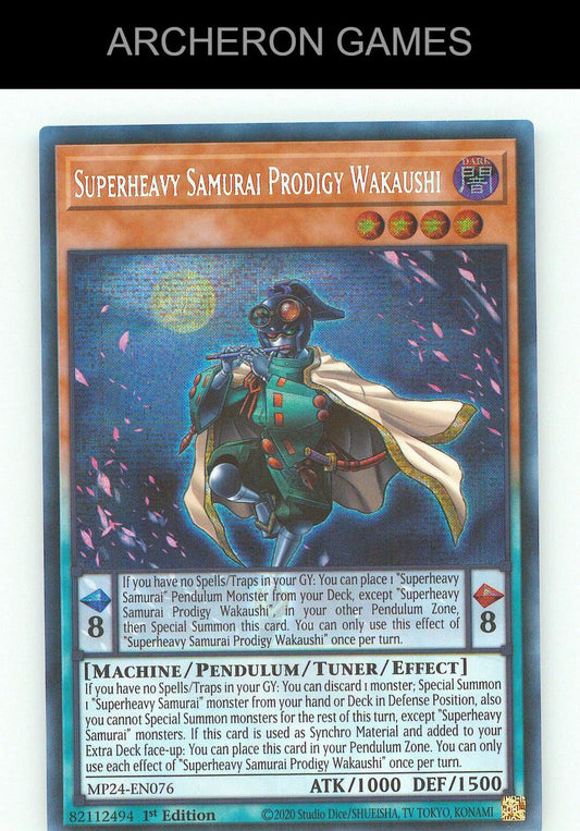 Superheavy Samurai Prodigy Wakaushi SEC YUGIOH Card