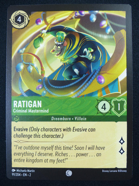 Ratigan Criminal Mastermind 91/204 - Lorcana Card #4QQ