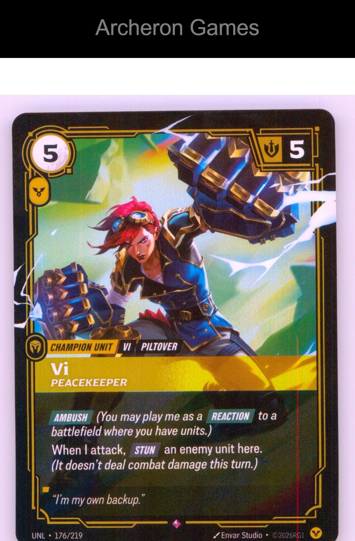 Vi - Peacekeeper UNL 176/219 R Unleashed Riftbound Card