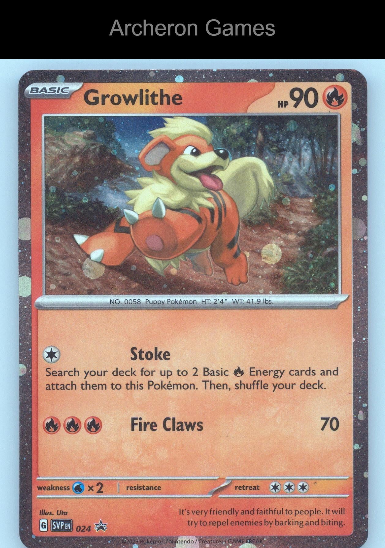 Pokemon Card Growlithe (Cosmos Holo) SVP 024 P Scarlet & Violet Promo