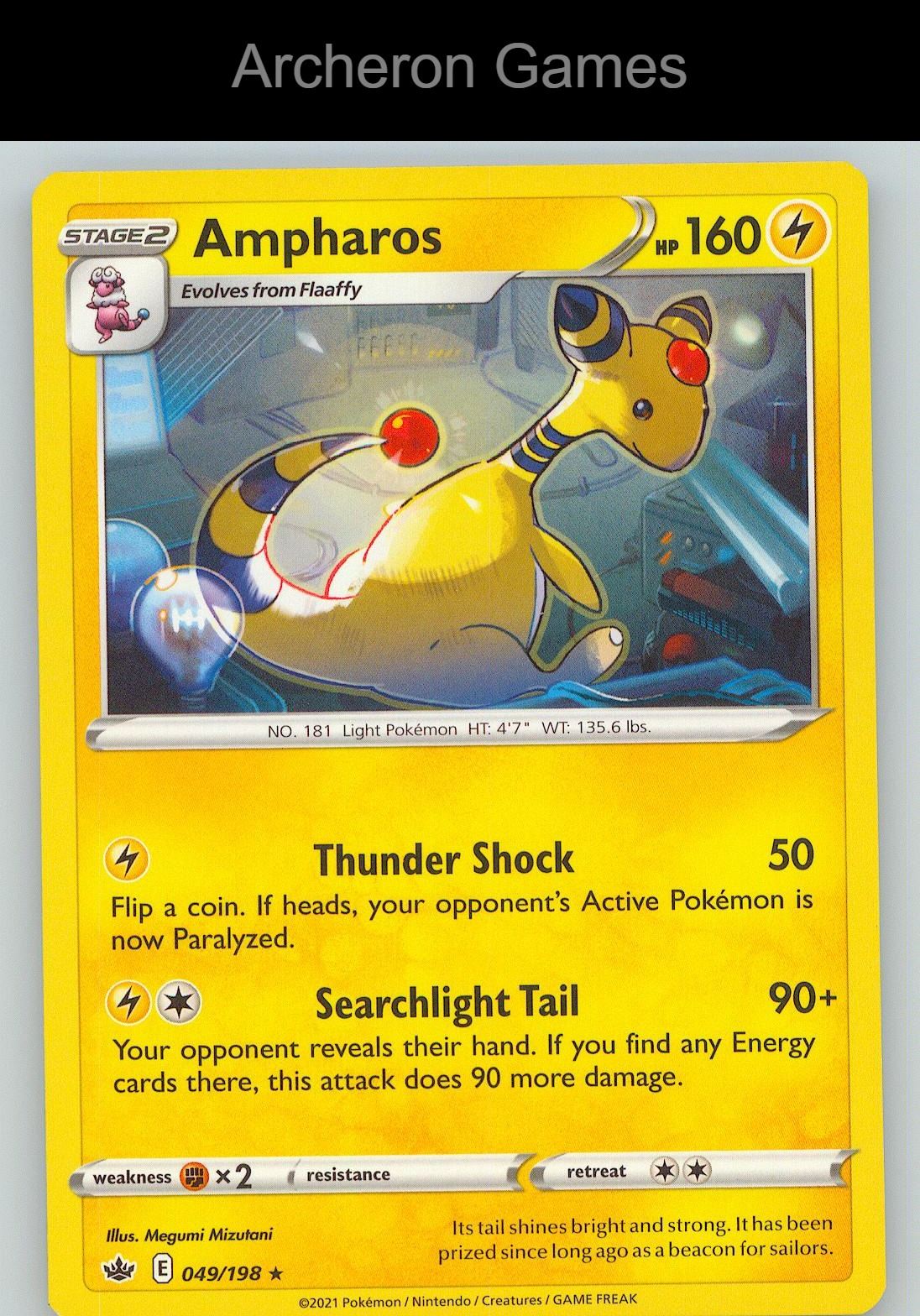 Pokemon Card Ampharos CRE 049/198 R Chilling Reign