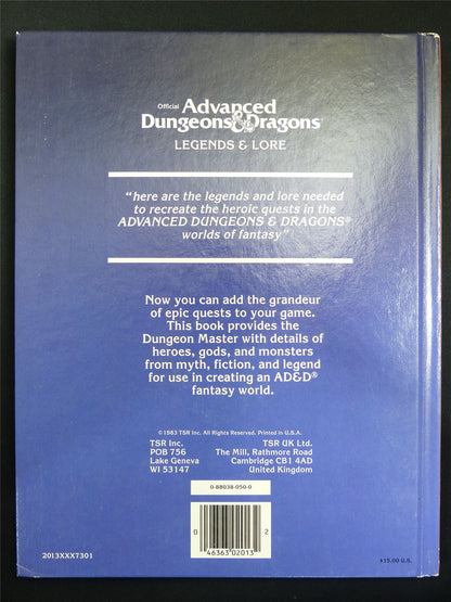 Official Advanced D&D: Legends & Lore - Roleplay Hardback #1GL