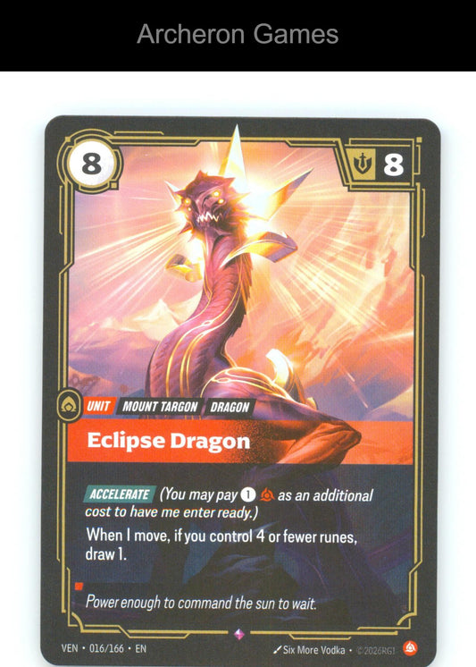 Eclipse Dragon VEN 016/166 R Vendetta Riftbound Card Foil