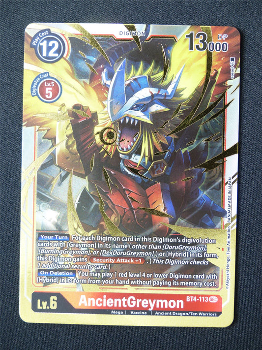 AncientGreymon BT4 SEC - Digimon Card #5RV