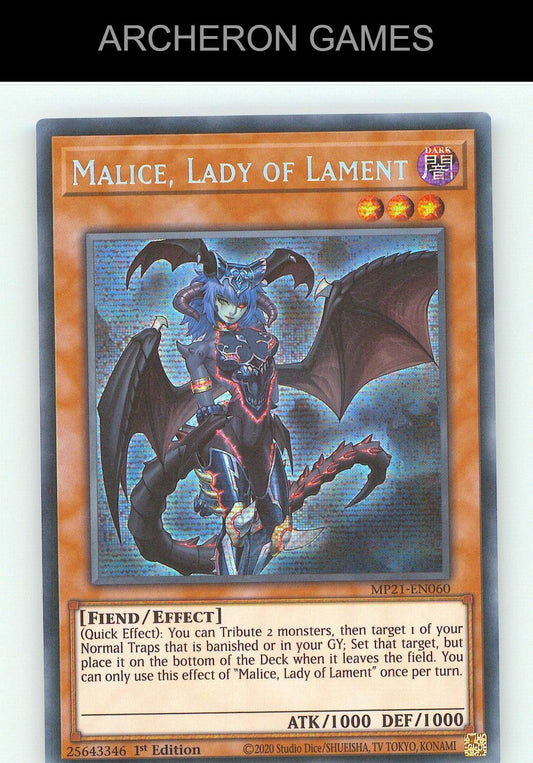 Malice, Lady of Lament SEC YUGIOH Card
