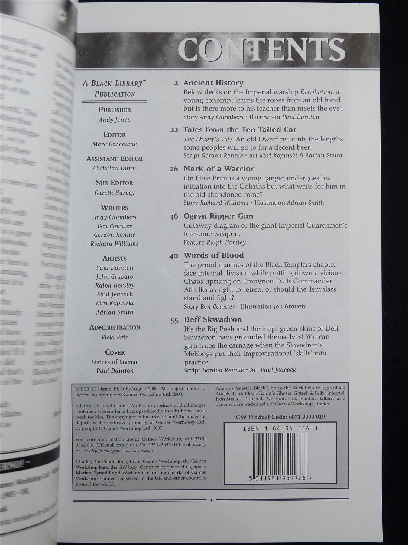 Inferno! Tales of Fantasy and Adventure #19 - Workshop Black Library Publication #1O7