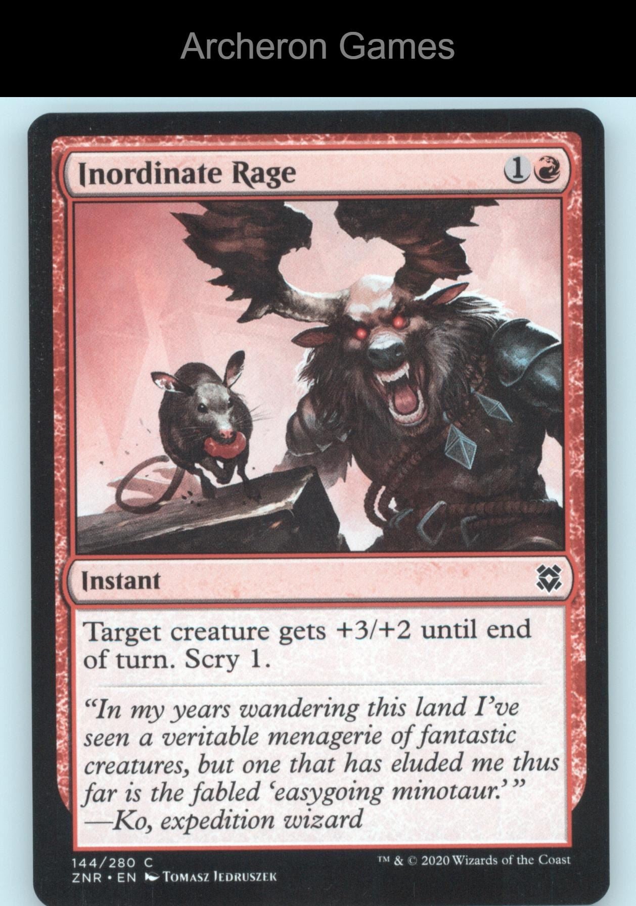 Inordinate Rage 144 C MTG Card Zendikar Rising