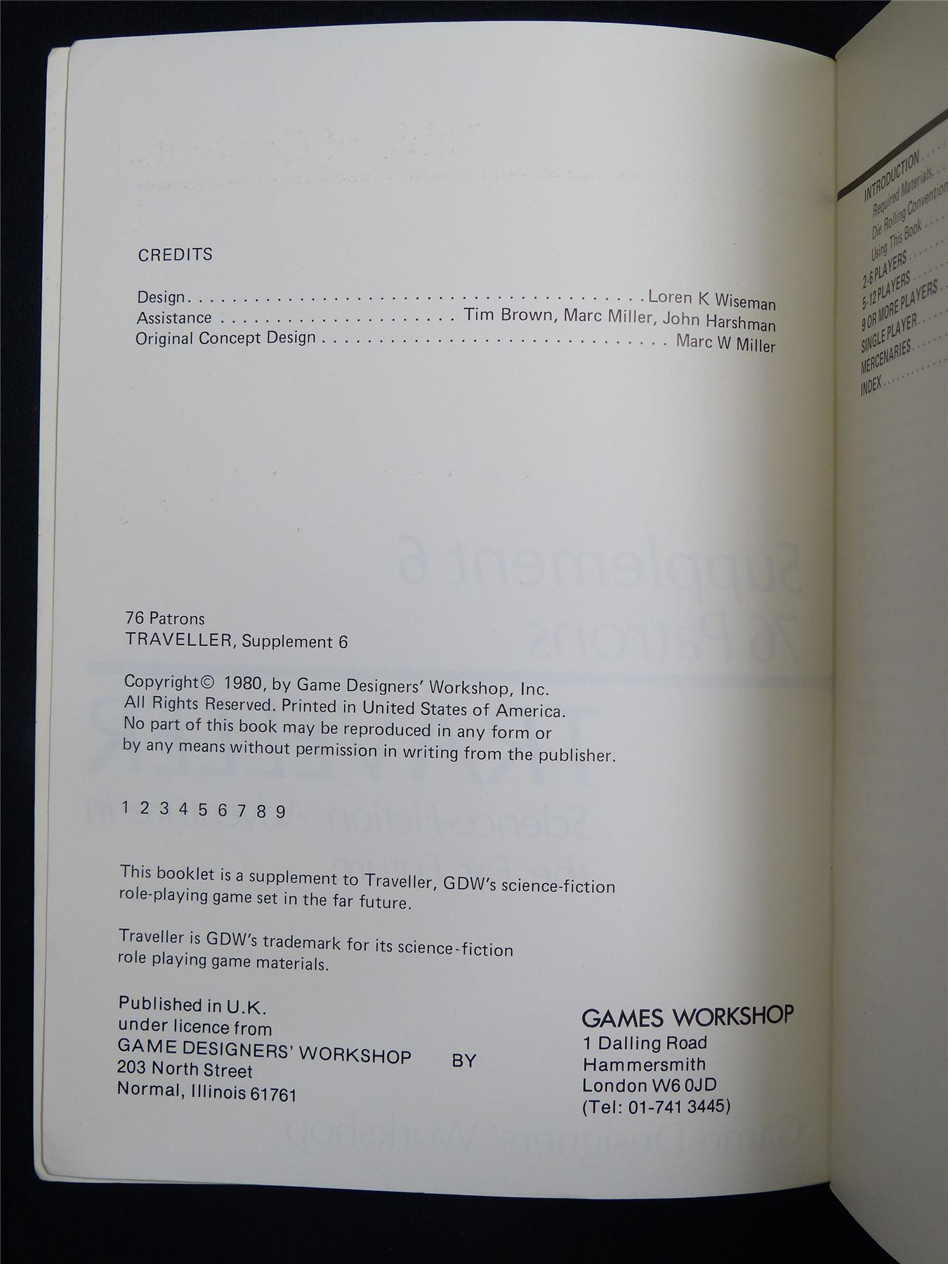 Traveller: Supplement 6: 76 Patrons - Roleplaying Booklet #2T9
