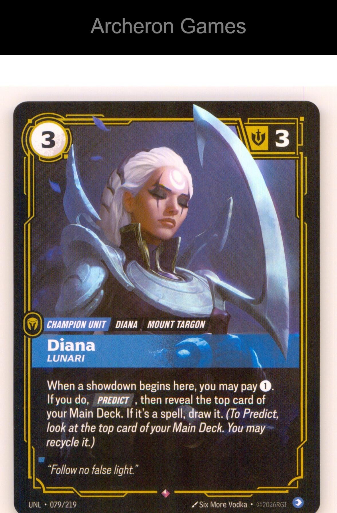 Diana - Lunari UNL 079/219 R Unleashed Riftbound Card