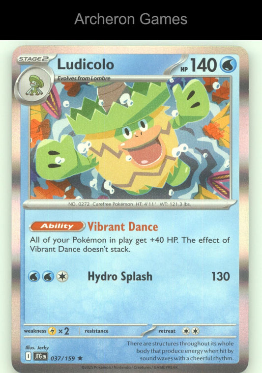 Pokemon Card Ludicolo JTG 037/159 R Journey Together Holo
