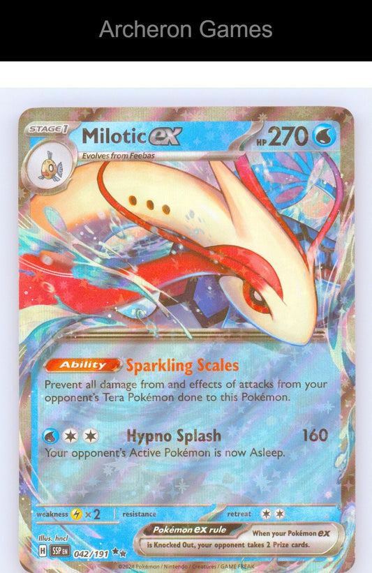 Pokemon Card Milotic ex SSP 042/191 Double Rare Surging Sparks Holo