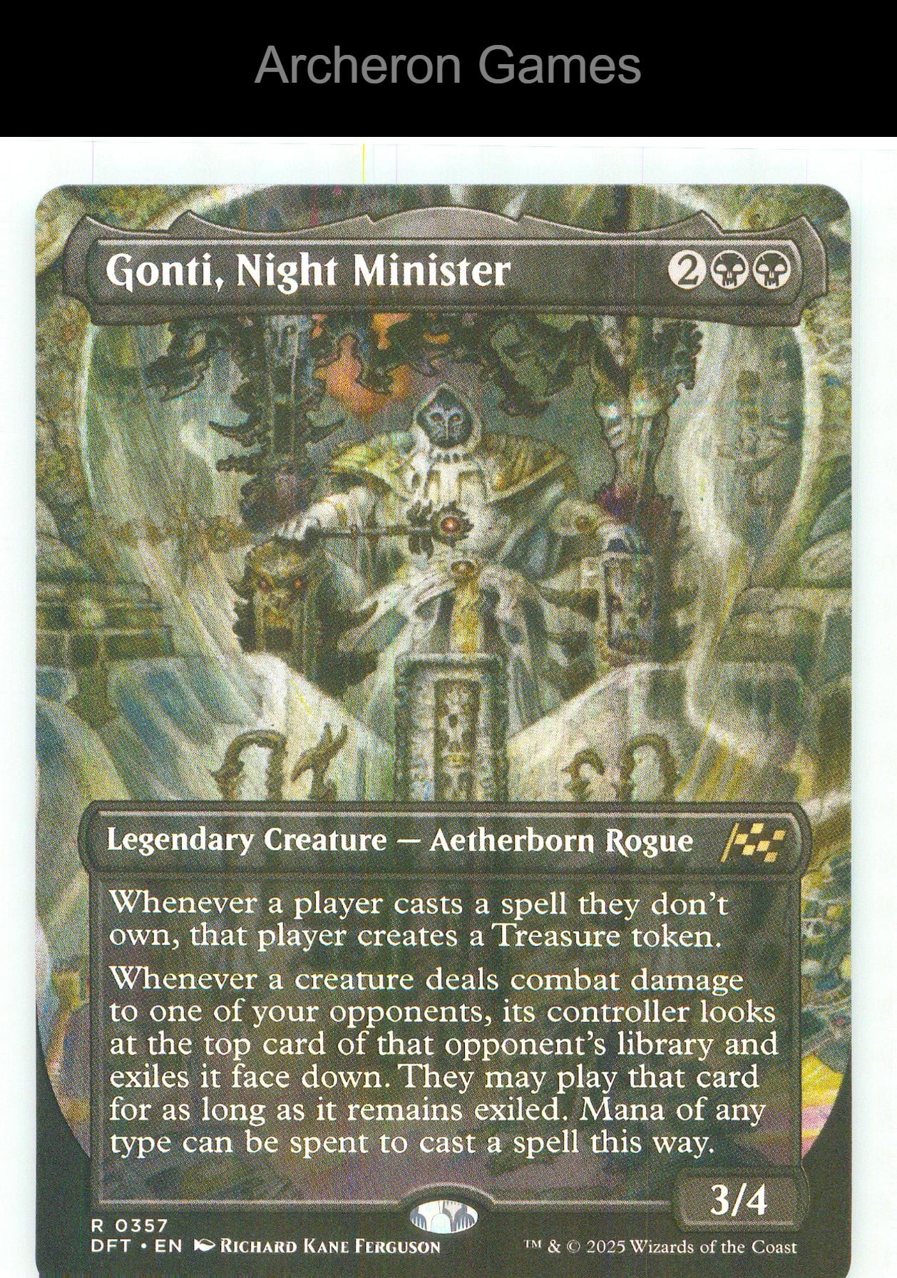 Gonti, Night Minister (Borderless) DFT 357 R MTG Card NM/EX+