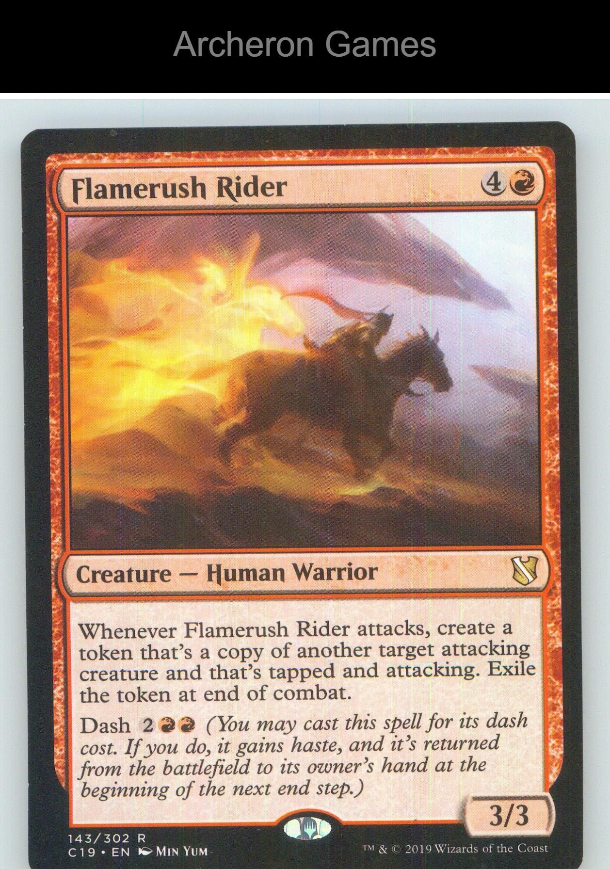 Flamerush Rider C19 143 R MTG Card NM/EX+