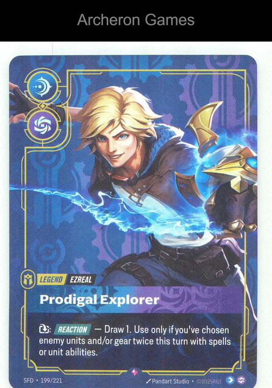Ezreal - Prodigal Explorer SFD 199/221 R Spiritforged Riftbound Card Foil