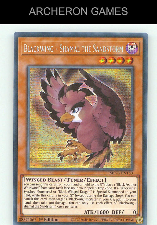Blackwing - Shamal the Sandstorm SEC YUGIOH Card