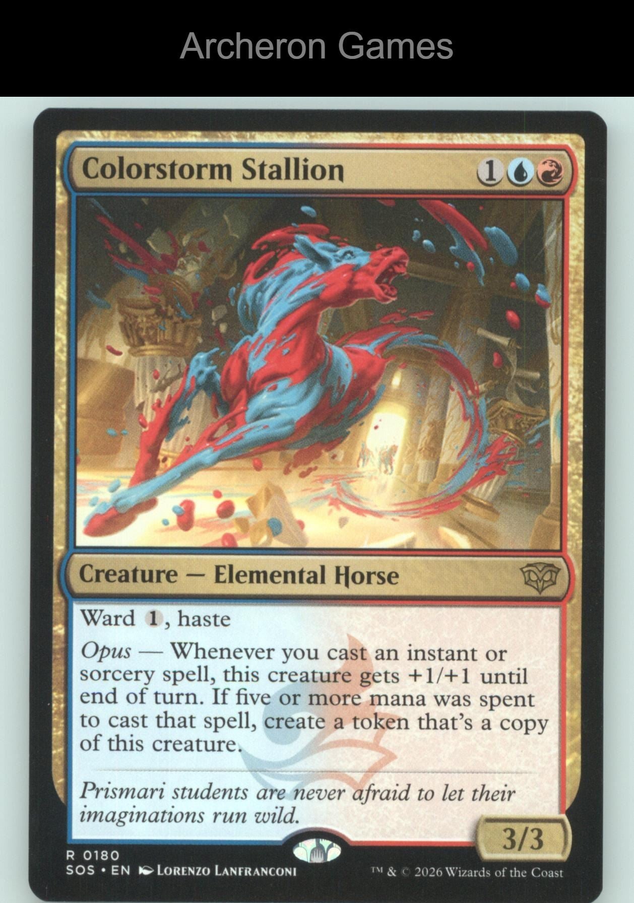 Colorstorm Stallion SOS 180 R MTG Card Secrets of Strixhaven