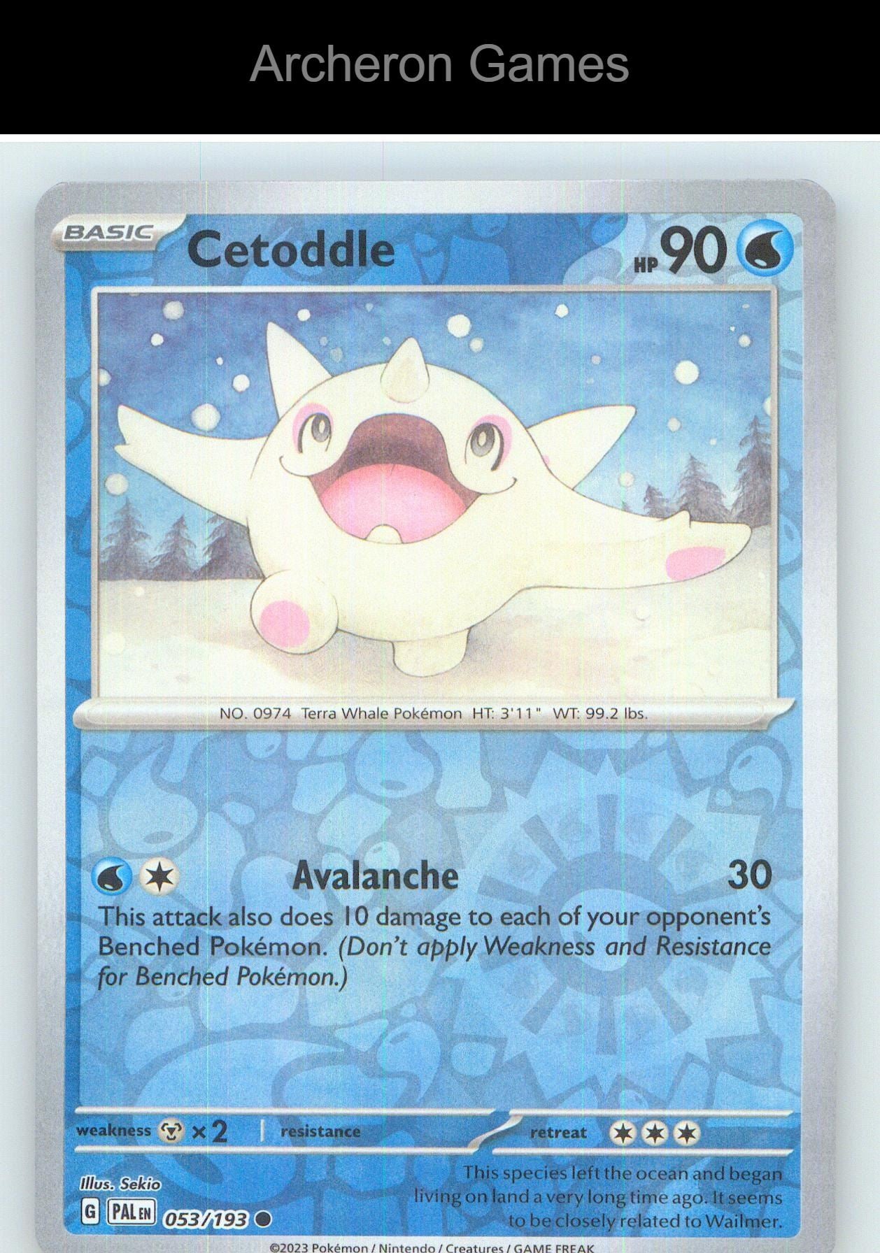 Pokemon Card Cetoddle PAL 053/193 C Paldea Evolved Reverse Holo