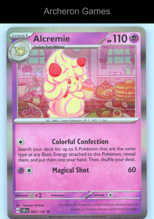 Pokemon Card Alcremie SCR 65/142 R Stellar Crown Holo
