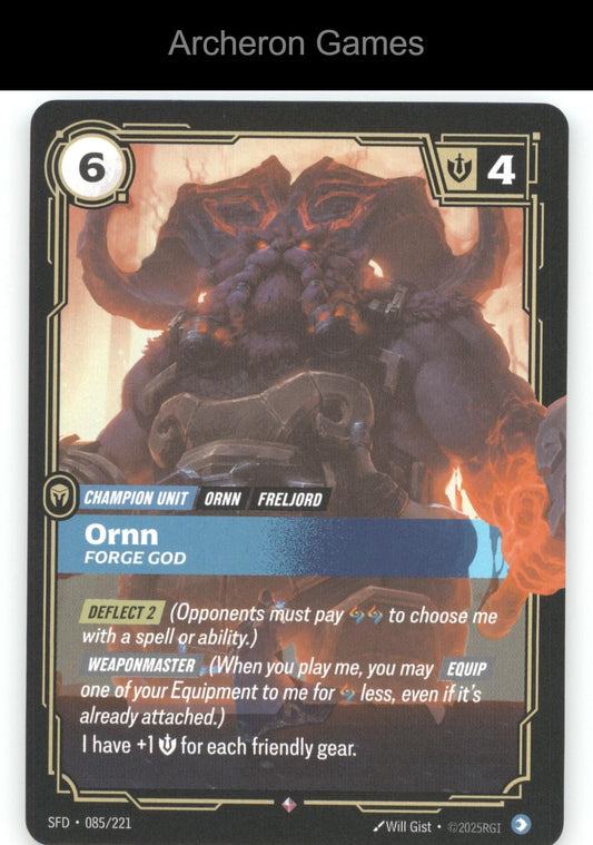 Ornn - Forge God SFD 085/221 R  Card Spiritforged