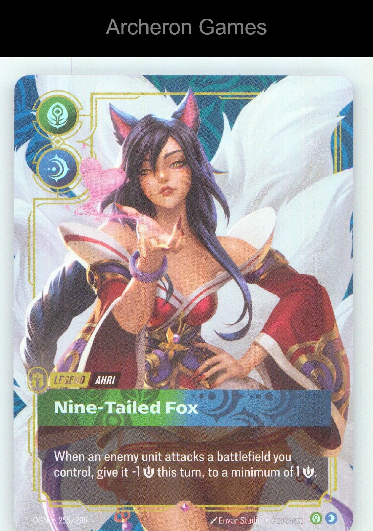 Ahri - Nine-Tailed Fox OGN 255/298 R Origins Riftbound Card Foil