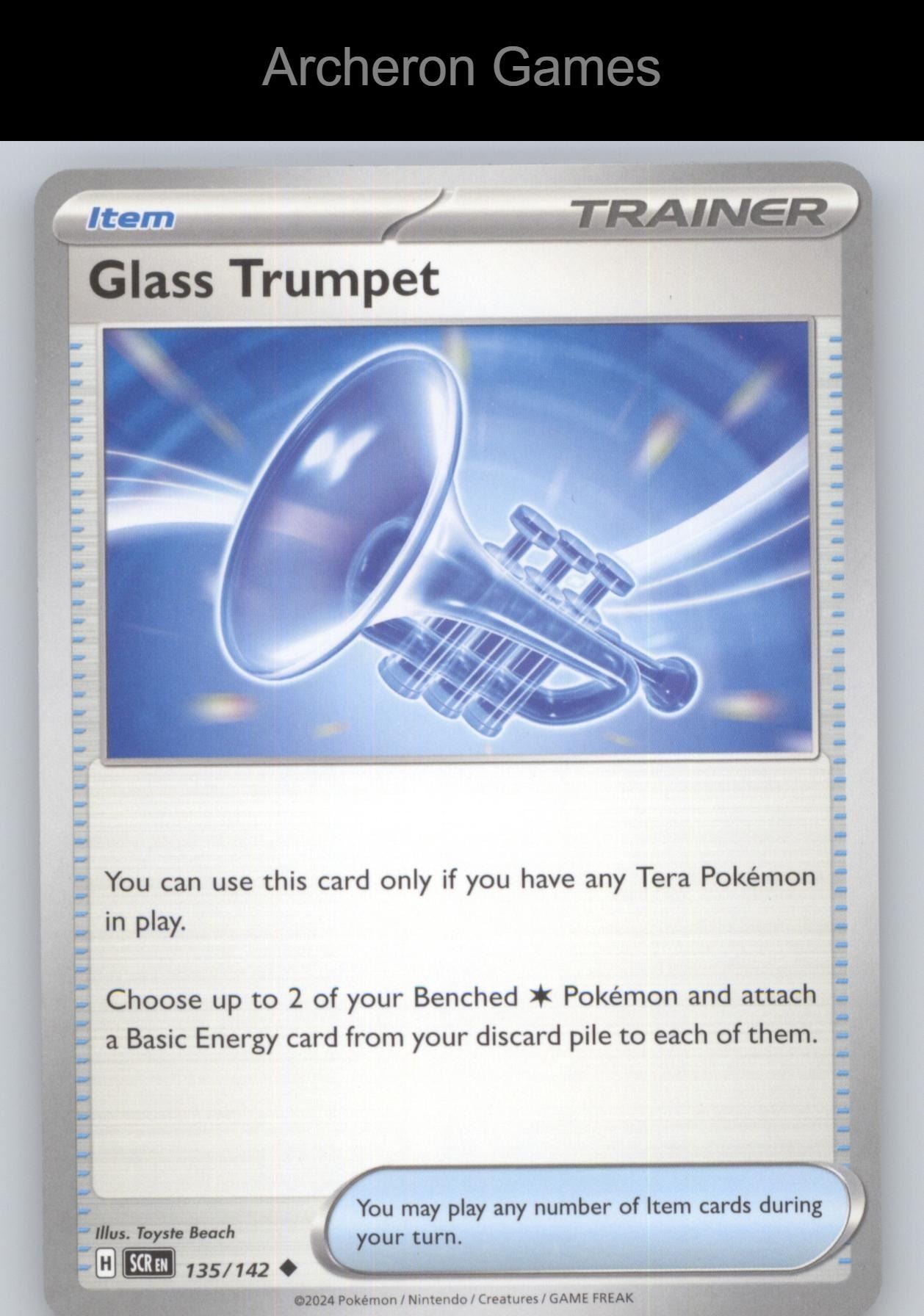 Pokemon Card Glass Trumpet 135/142 UC Prize Pack Series Cards