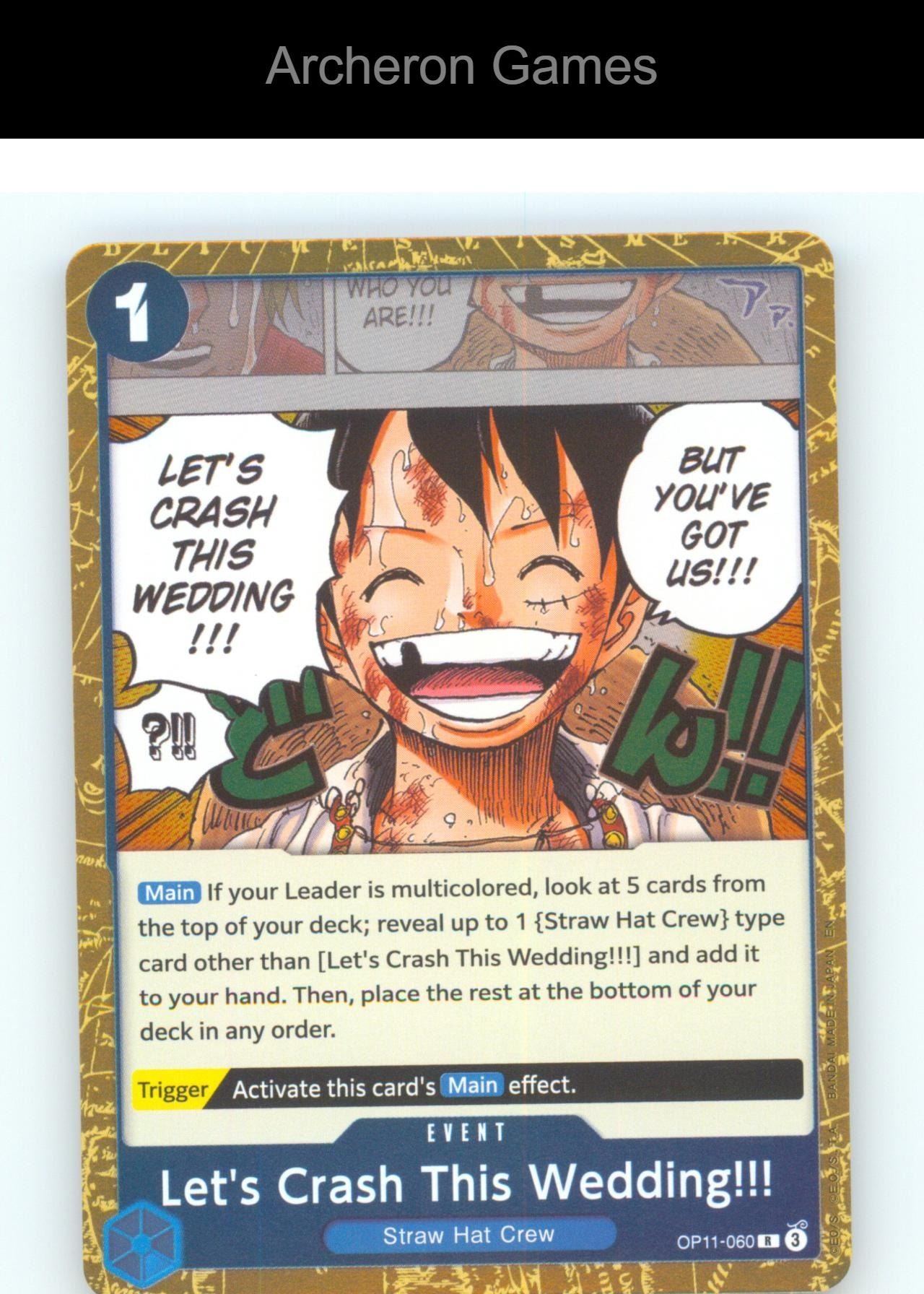 Let's Crash This Wedding!!! OP11-060 R One Piece Card NM/EX+ Foil
