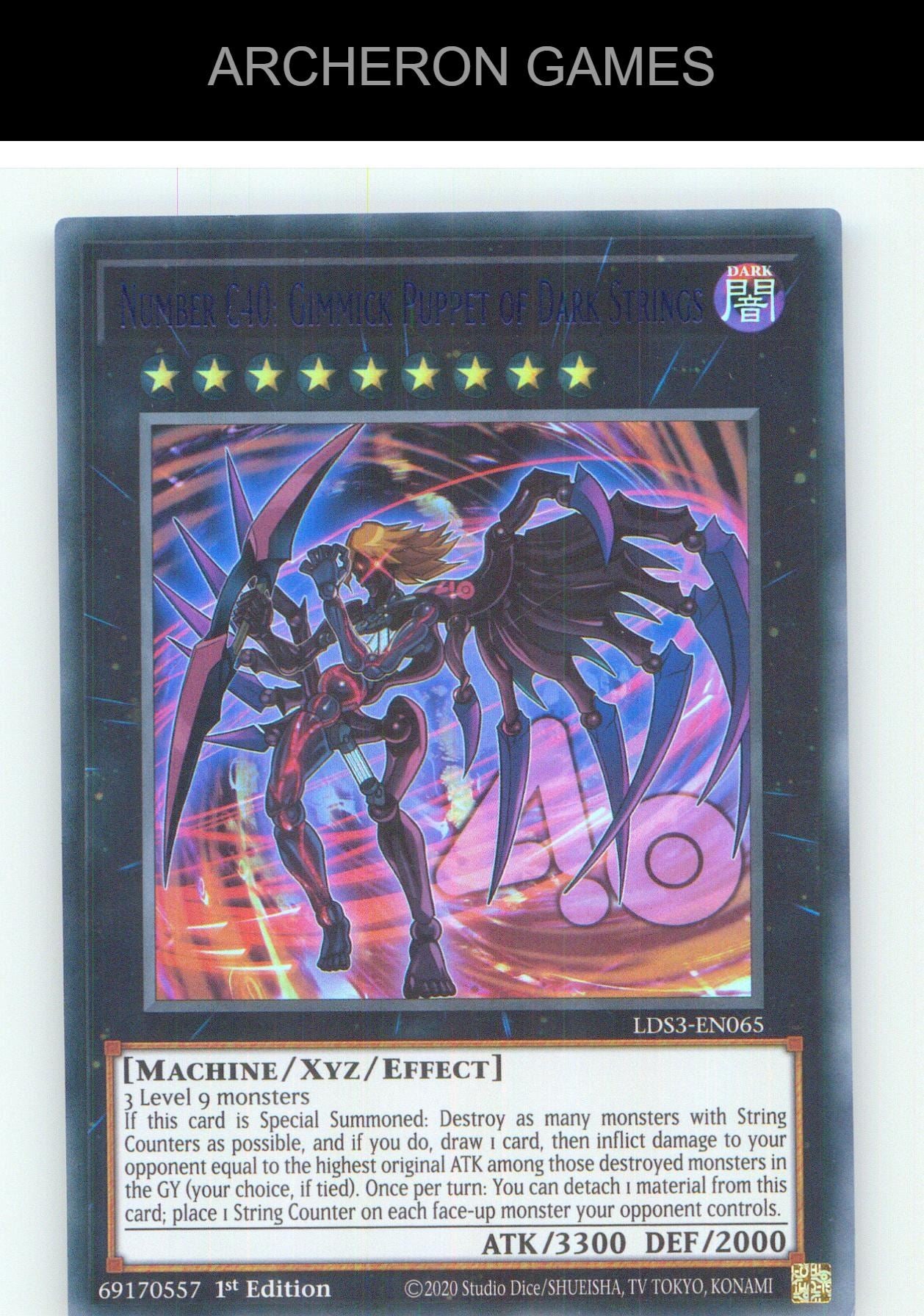 Number C40: Gimmick Puppet of Dark Strings (Red) UR YUGIOH Card 1st Edition