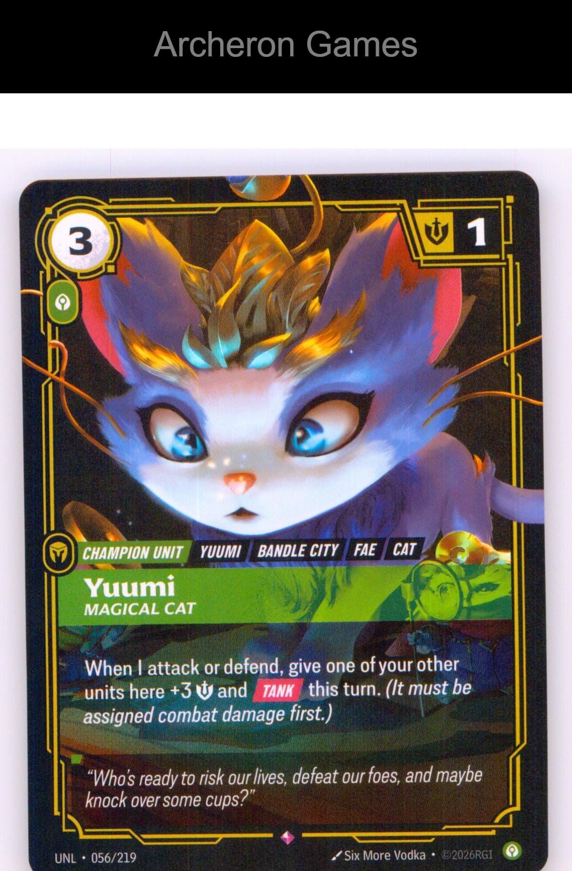 Yuumi - Magical Cat UNL 056/219 R Unleashed Riftbound Card