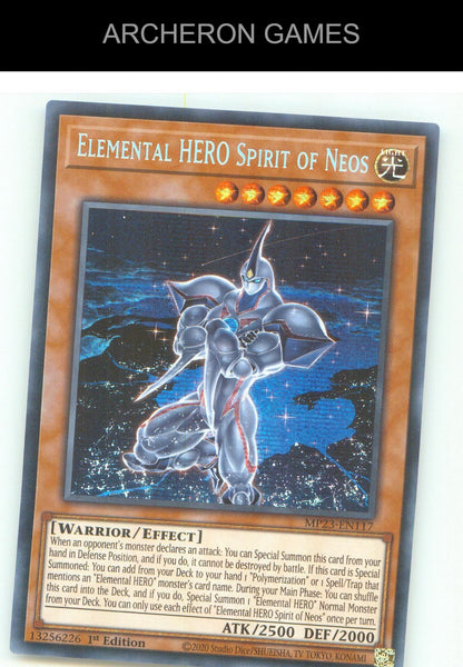 Elemental HERO Spirit of Neos SEC YUGIOH Card 1st Edition