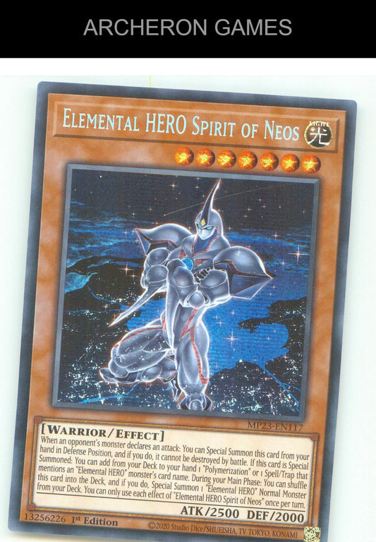 Elemental HERO Spirit of Neos SEC YUGIOH Card 1st Edition