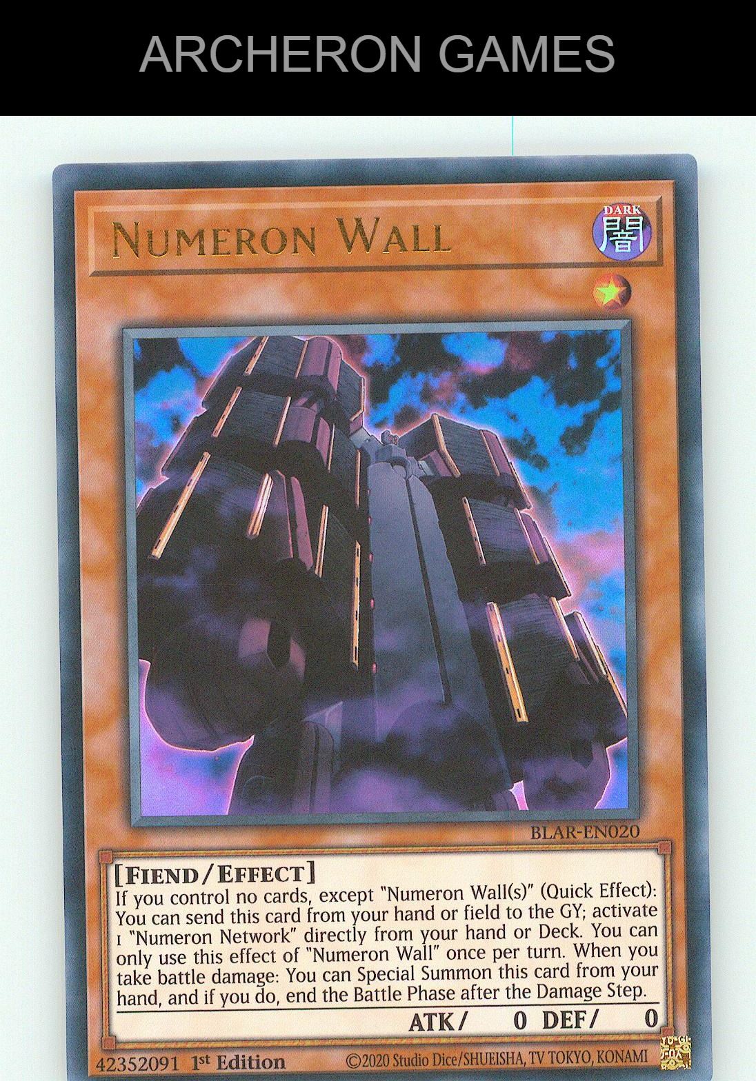 Numeron Wall UR YUGIOH Card 1st Edition