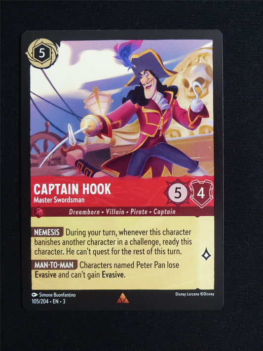Captain Hook Master Swordsman 105/204 - Lorcana Card #20G