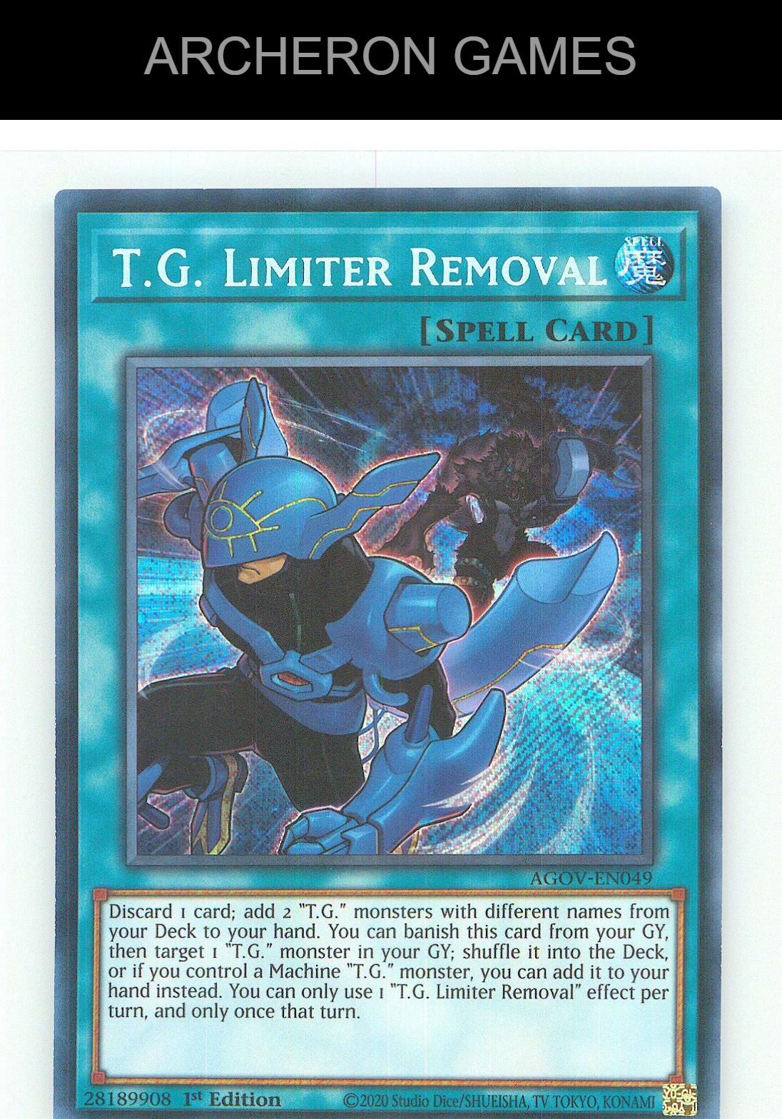 T.G. Limiter Removal SEC YUGIOH Card 1st Edition