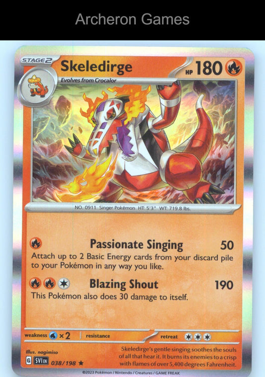 Pokemon Card Skeledirge SVI 038/198 R Scarlet & Violet Holo
