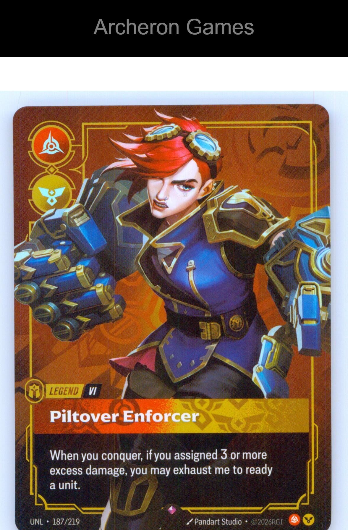 Vi - Piltover Enforcer UNL 187/219 R Unleashed Riftbound Card