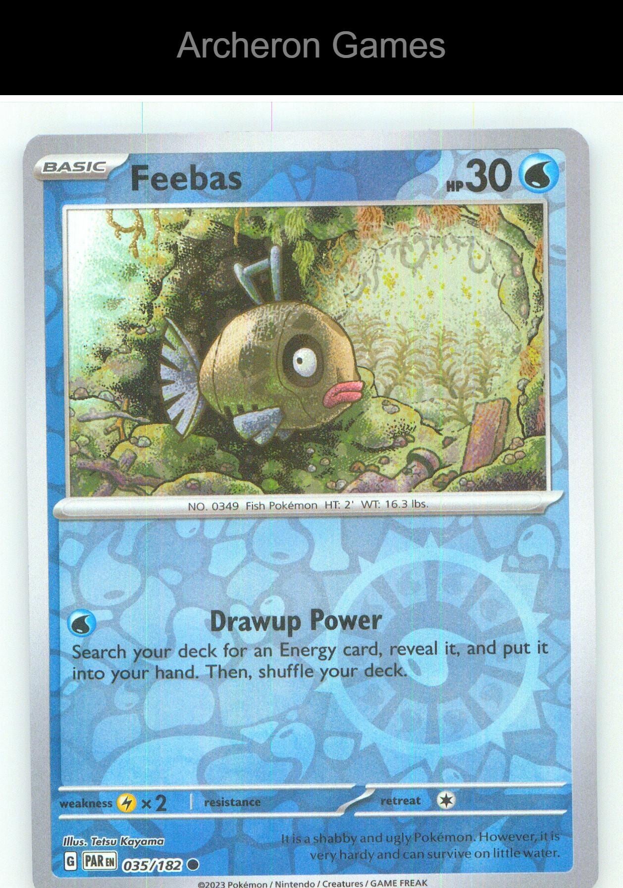 Pokemon Card Feebas PAR 035/182 C Paradox Rift Reverse Holo