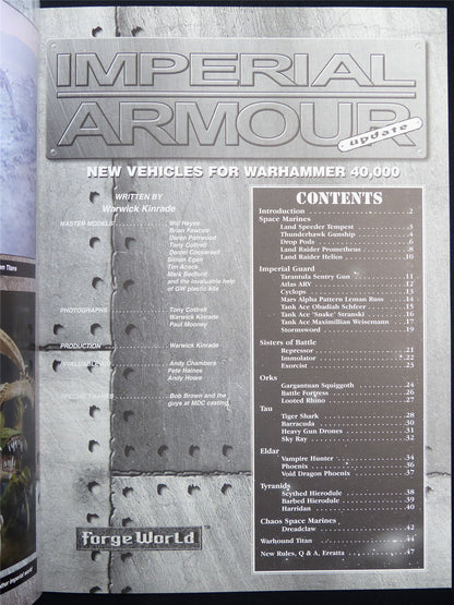 Imperial Armour Update: New Vehicles Codex Softback - Warhammer 40K #1OM