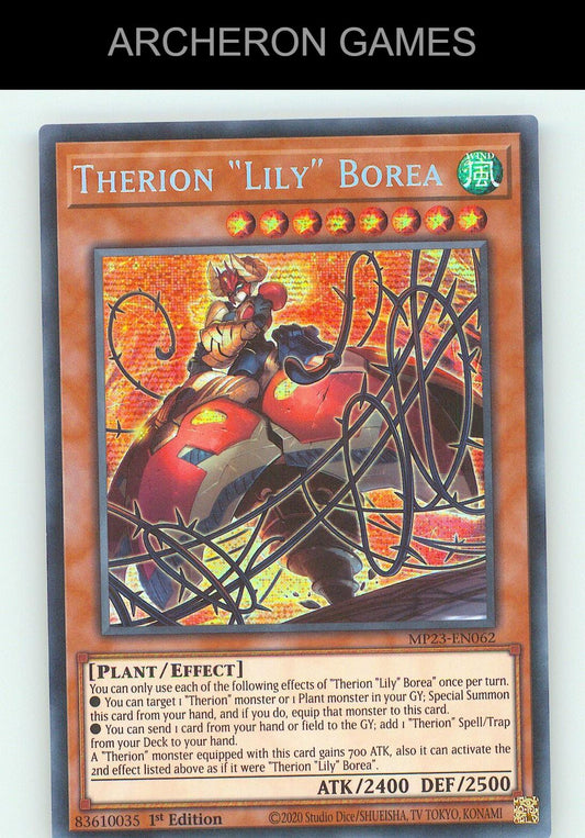 Therion "Lily" Borea SEC YUGIOH Card