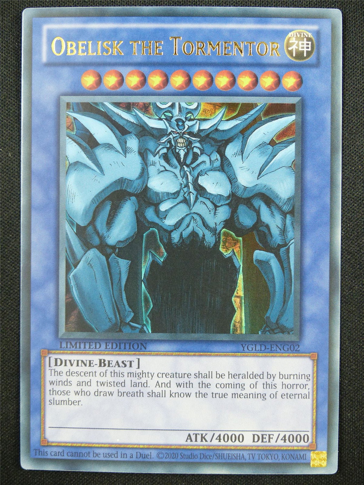 Obelisk the Tormentor YGLD Ultra Rare - lim ed Yugioh Card #1IG