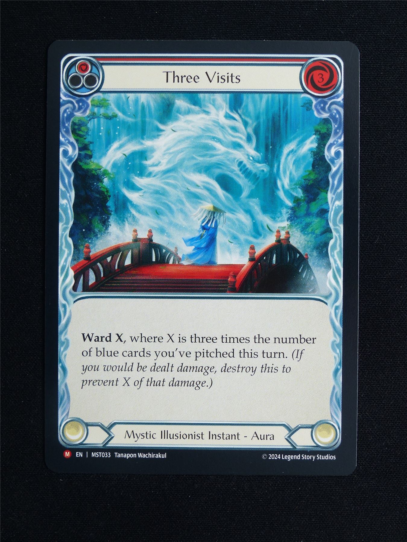 Red Three Visits M MST033 - Flesh & Blood Card #221