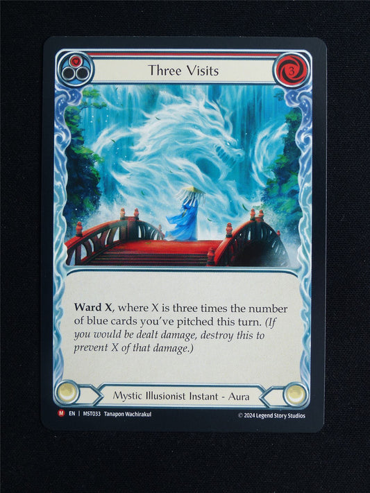 Red Three Visits M MST033 - Flesh & Blood Card #221